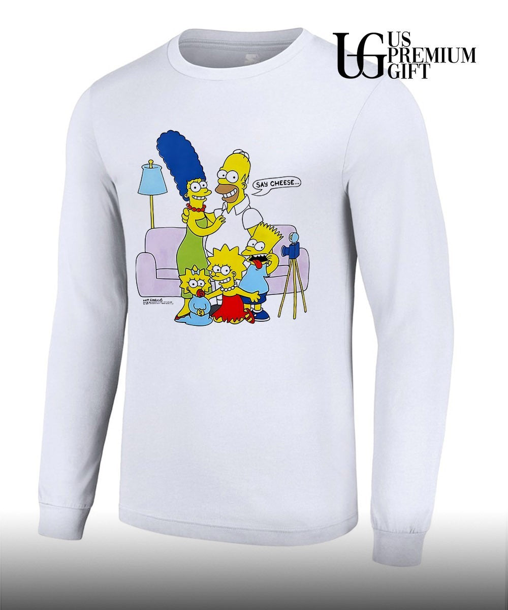 Jayden Daniels wearing Simpsons Say Cheese shirt