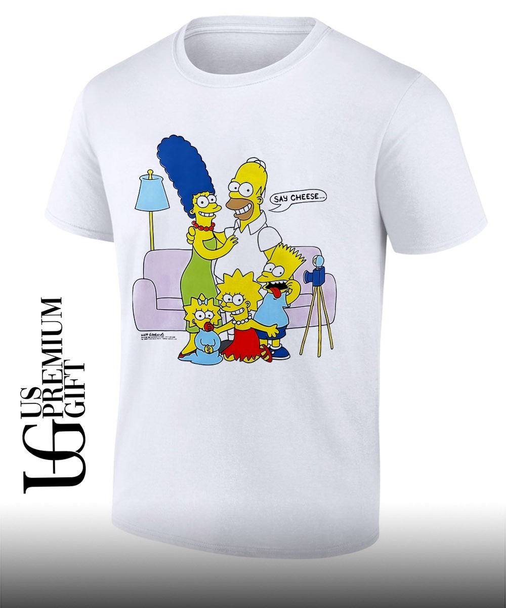 Jayden Daniels wearing Simpsons Say Cheese shirt