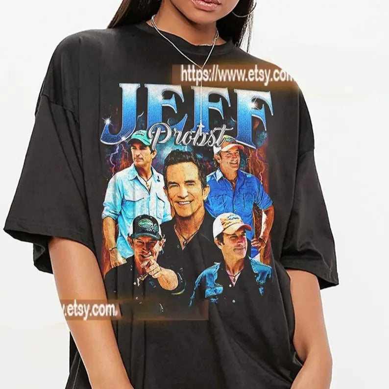 Jeff Probst Shirt, Jeff Probst TShirt Gift For Him and Her, Jeff Probst Survivor 90s retro design graphic tee Comfort...
