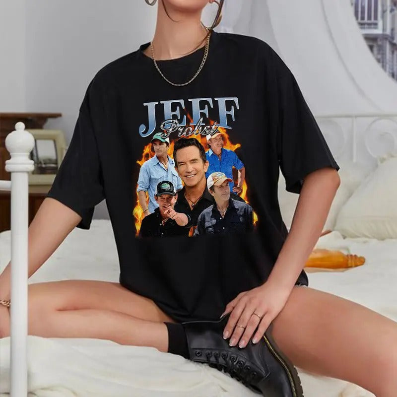 Jeff Probst Shirt,Jeff Probst Retro Shirt,Jeff Probst Tv Show Shirts,Television Presenter Tees,Retro 90's Fans...