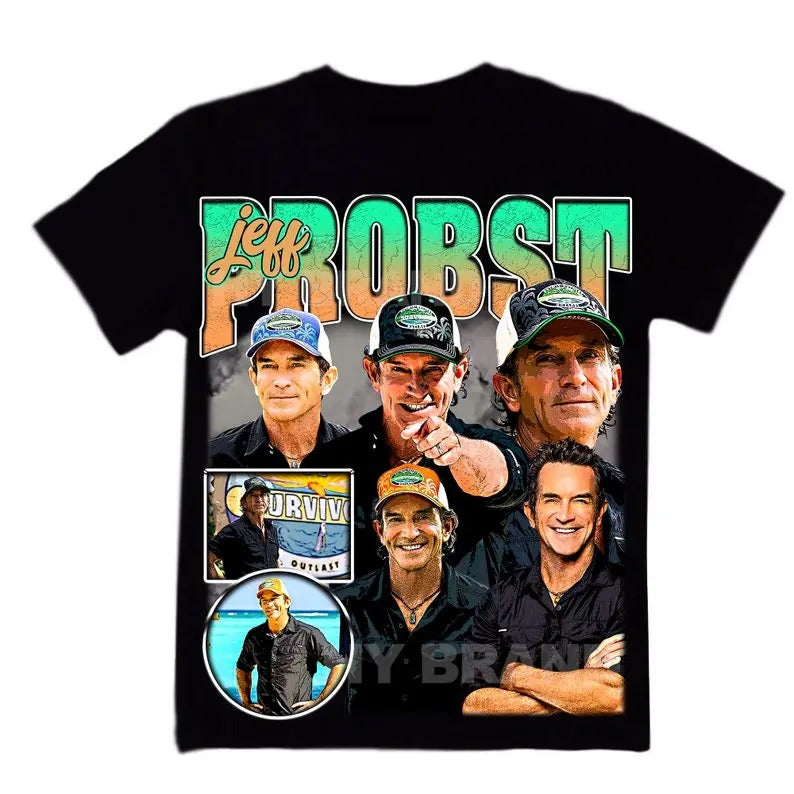 Jeff Probst T Shirt black Unisex Shirt Hoodie Sweatshirt Tank top, Long Sleeve | UrbanDripWear.com