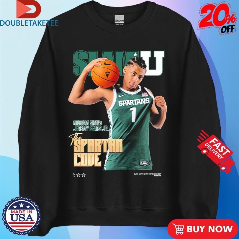 Jeremy Fears Jr. Big Ten SlamU Michigan State Spartans The Spartan Code Shirts