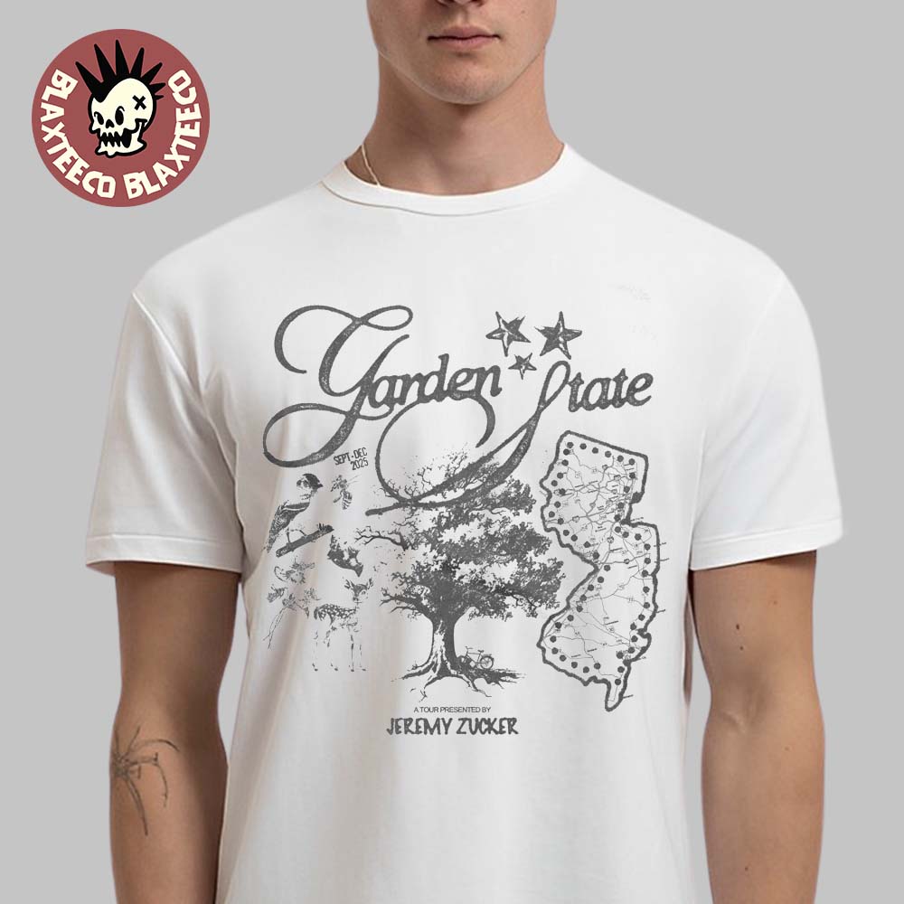 Jeremy Zucker Garden State White Map T-Shirt