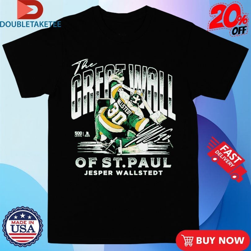Jesper Wallstedt Minnesota Wild The Great Wall Of St. Paul NHL Signature T-Shirts