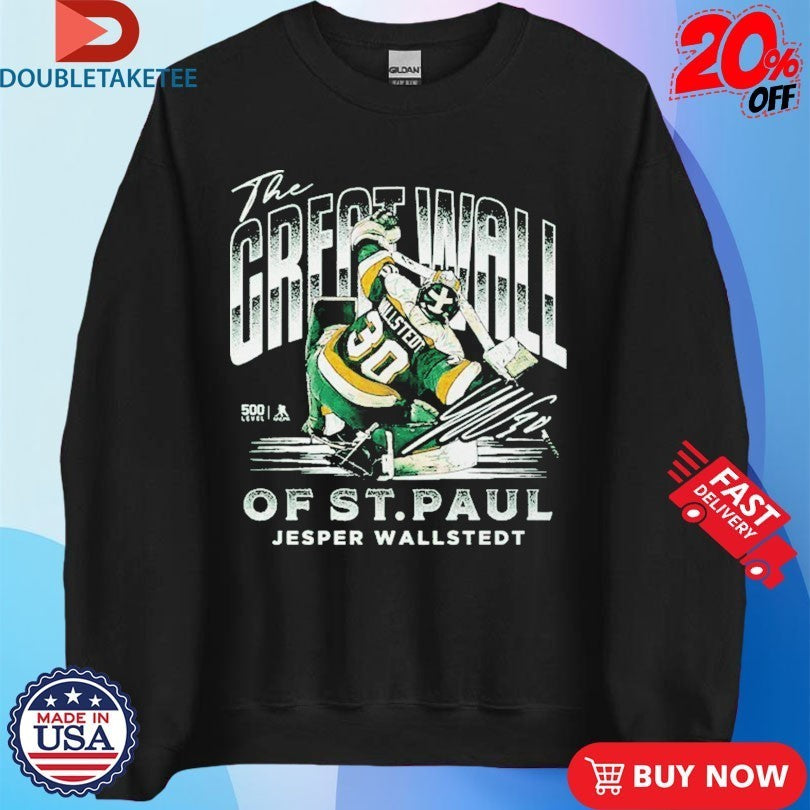 Jesper Wallstedt Minnesota Wild The Great Wall Of St. Paul NHL Signature T-Shirts