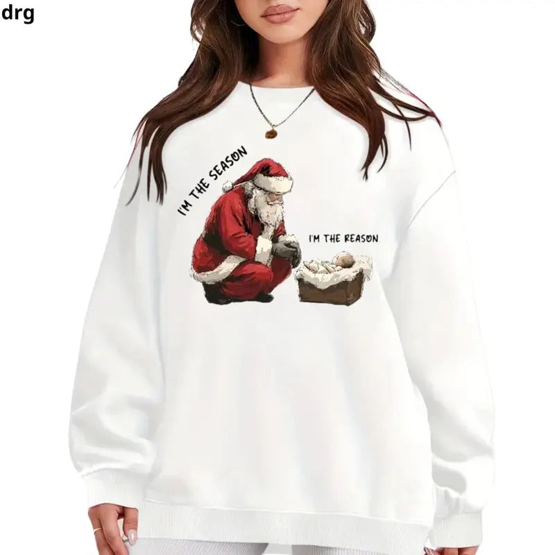 Jesus Christmas Sweatshirt, Christian Christmas Hoodie, Women's Religious Holiday Crewneck T-Shirts | UrbanDripWear.com