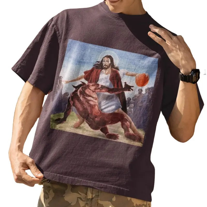 Jesus Crossing Up The Devil Christian T-Shirt, Jesus Shirt, Jesus Basketball Shirt, Unisex T Shirt sceneclothing Hoodie,...