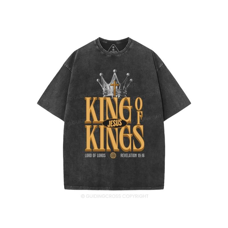 Jesus Is King Christian Comfort Color TShirt Casual Streetstyle Crew Neck Short Sleeve T-Shirt Trendy Tops for Women for...