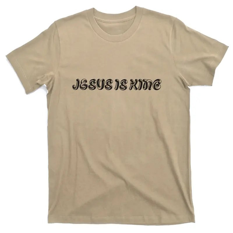 Jesus Is King Embossed Christian T-Shirt for Men - Simple Faith Design Hoodie, Sweatshirt | UrbanDripWear.com