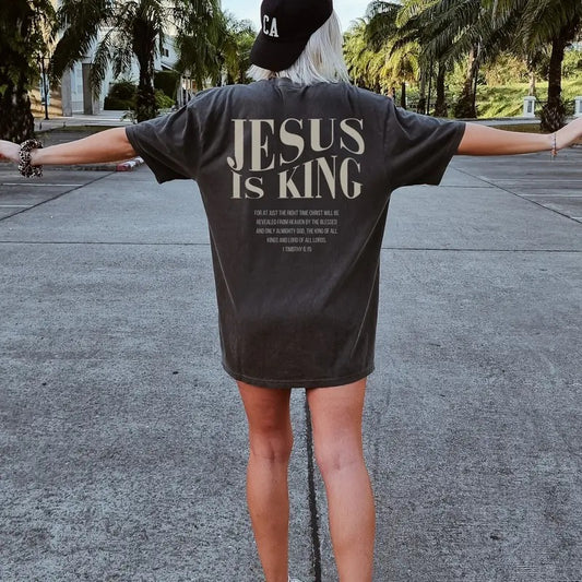 Jesus Is King Shirt Jesus Is King Tshirt Christian Merch Bible Verse Shirt Christian Streetwear Faith Based Apparel Religious Apparel Gifts