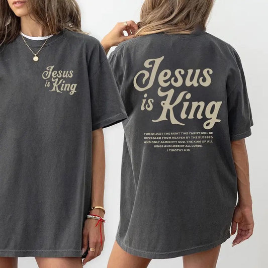 Jesus Is King Shirt Jesus Religious Shirt Christian Shirt Faith Shirt Bible Verse Christian Merch Bible Verse Shirt