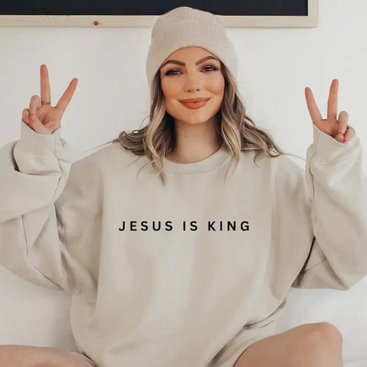 Jesus Is King Sweatshirt, Christian Sweatshirt, Faith Clothing, Jesus Is King