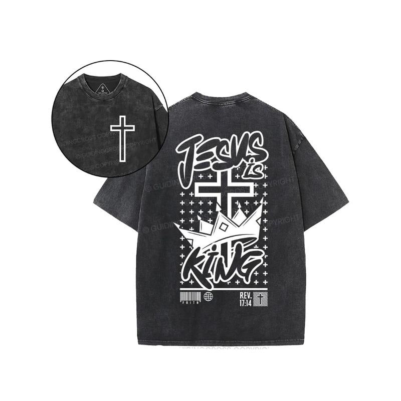 Jesus Is King T-Shirt - Comfort Colors Graphic Tees   for Women for Men Casual Streetstyle Crew Neck Short Sleeve T-Shirt...