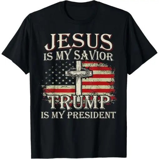Jesus Is My Savior Trump Is My President American Flag T-Shirt Made in USAstyle{n002}2 Hoodie, Sweatshirt | UrbanDripWear.com