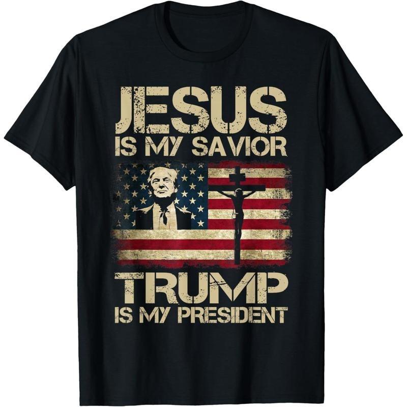 Jesus Is My Savior Trump Is My President Trump 2024 USA Flag T-Shirt made in usa Hoodie, Sweatshirt | UrbanDripWear.com