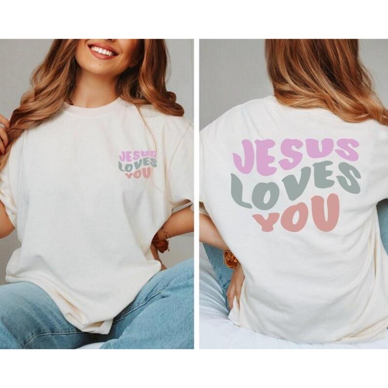 "Jesus Loves You" T-Shirt - Christian Shirt, Relaxed Fit, Summer Wear, Casual Style Hoodie, Sweatshirt | UrbanDripWear.com
