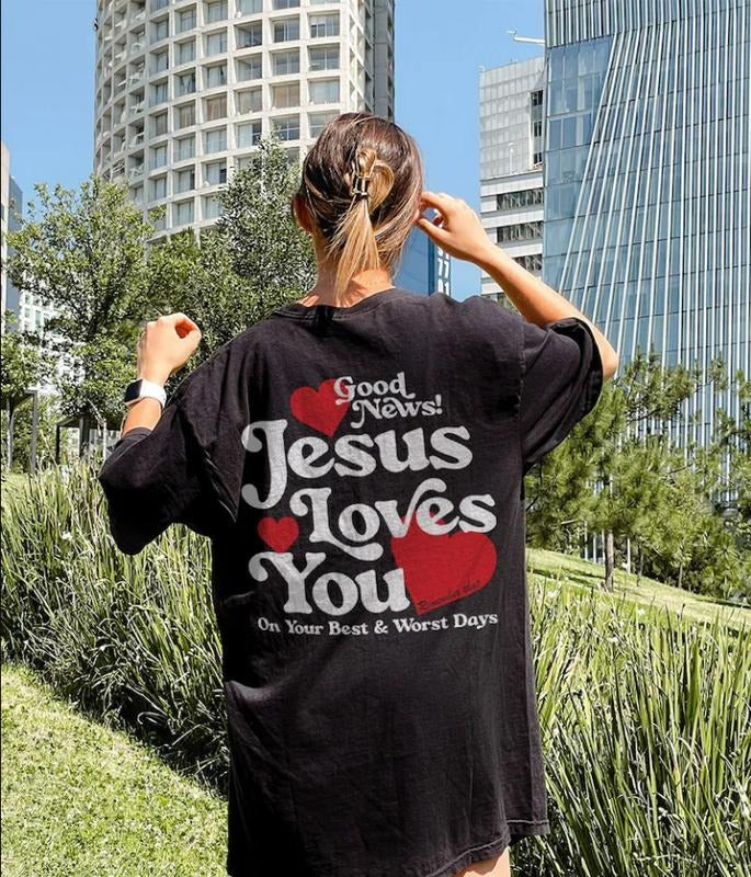 Jesus Loves You Back T Shirt, Christian Mental Health Shirts, Christian Jesus Shirt, Religious Gift, Unisex Short Sleeve...