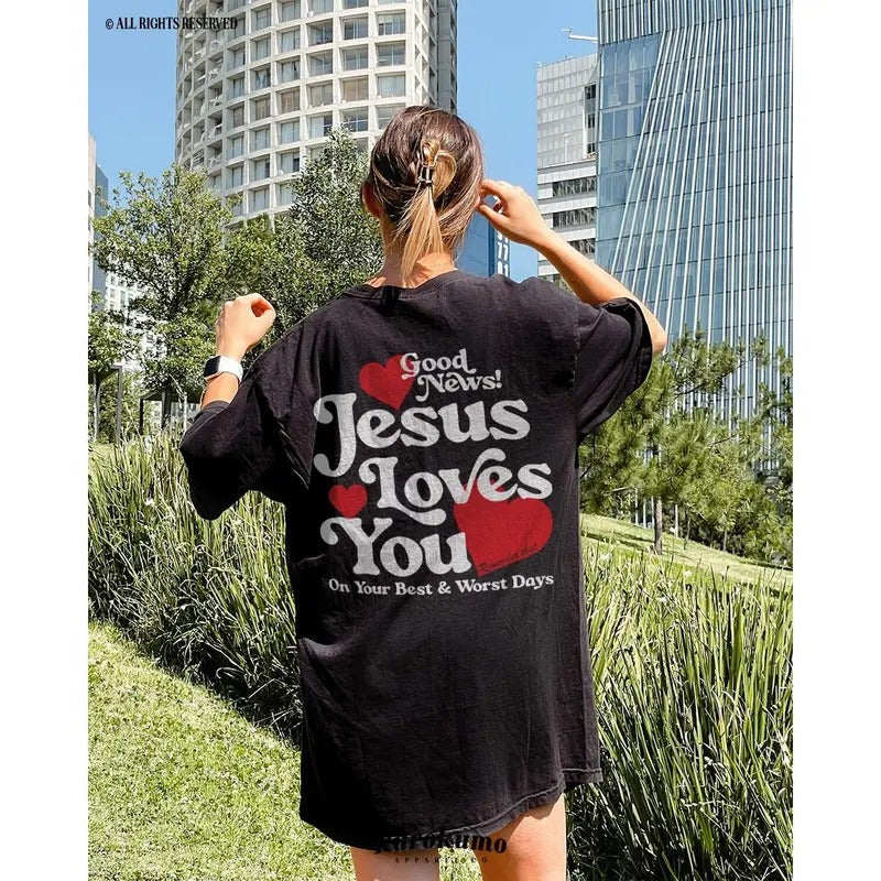 Jesus Loves You Shirt Christian Mental Health Shirts Preppy Faith Based Clothing Christian Clothes Religious Indie...