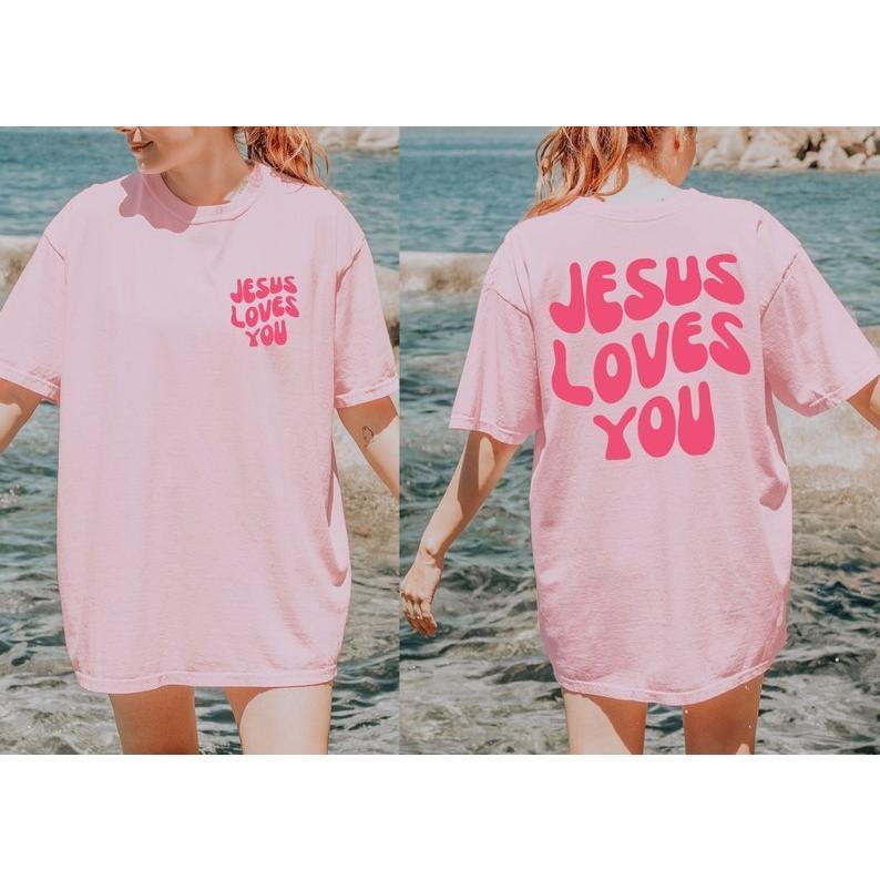 Jesus Loves You Tee, Jesus Shirt, Christian Shirt, Aesthetic Clothes, Bible Verse Shirt, Christian Merch T43 Cotton...