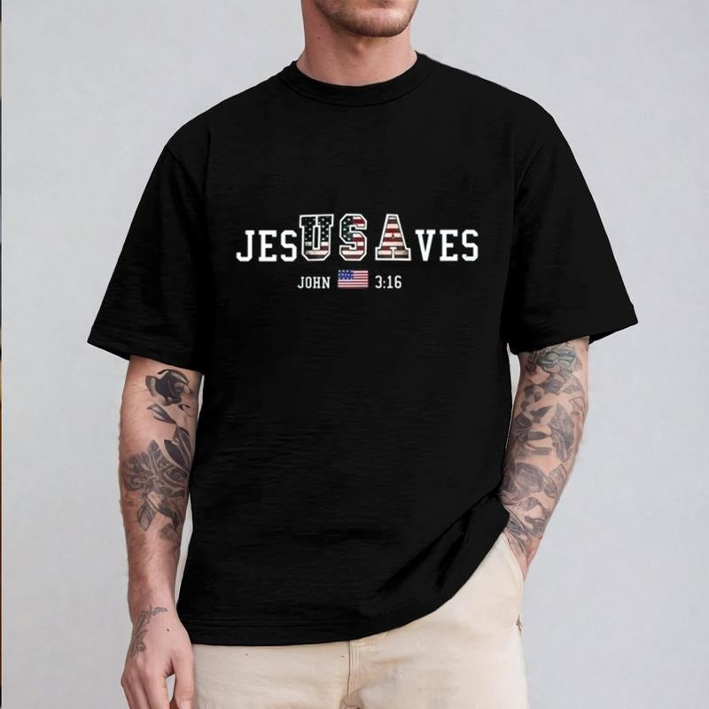 Jesus Saves Tshirt  Pure Cotton Fabric Casual Streetstyle Crew Neck Short Sleeve T-Shirt Trendy Tops for Women for Men...