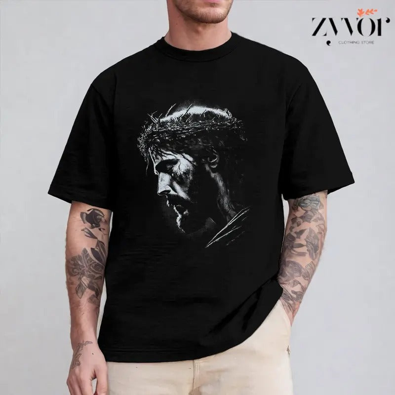Jesus T-Shirt Casual Style Crew Neck Short Sleeve T-Shirt Tops Trendy for Unisex, Perfect Gift Hoodie, Sweatshirt