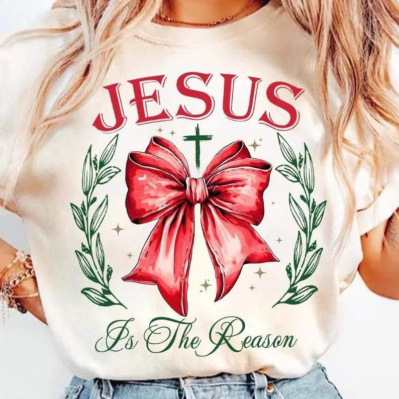 Jesus The Reason For The Season Bow, Faith Christmas Bow, Merry Christmas, Jesus Cross, Christmas Bow Christian Bible...