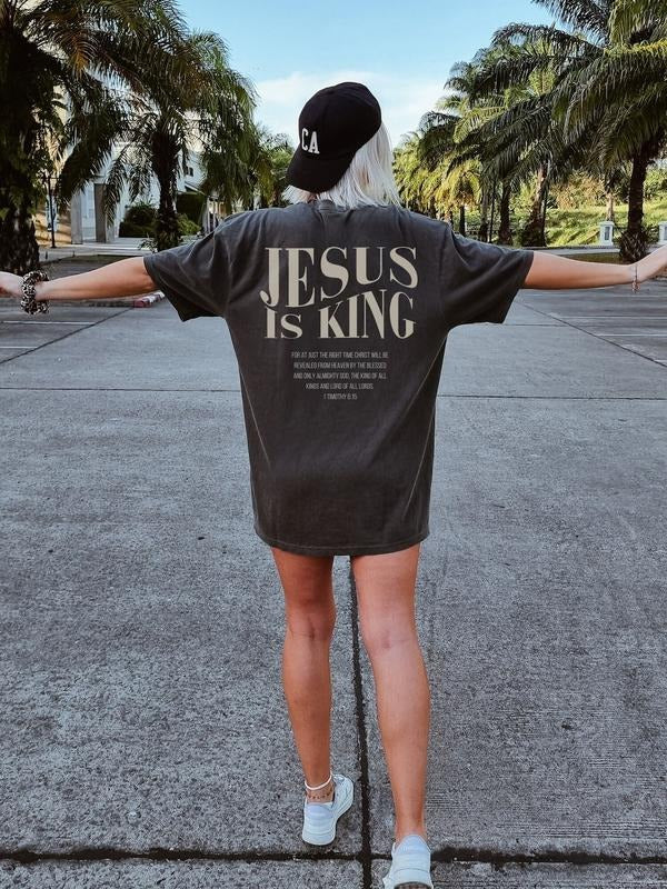 Jesus is King Shirt Jesus is King Tshirt Christian Merch Bible Verse Shirt Cotton Top Hoodie, Sweatshirt | UrbanDripWear.com