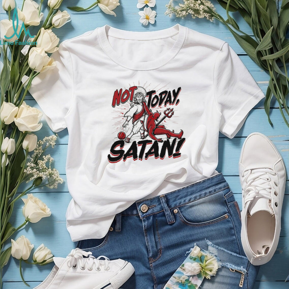 Jesus vs Satan “Not Today Satan” Basketball Dunk Graphic T Shirt