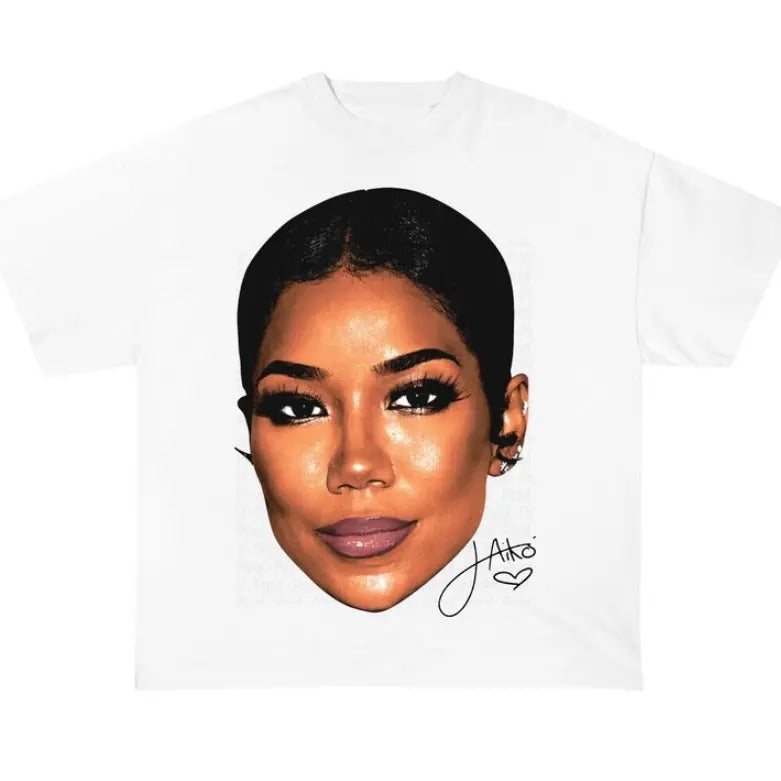Jhenee Big Facee White Tee, Jhene T-Shirt Hoodie, Sweatshirt | UrbanDripWear.com