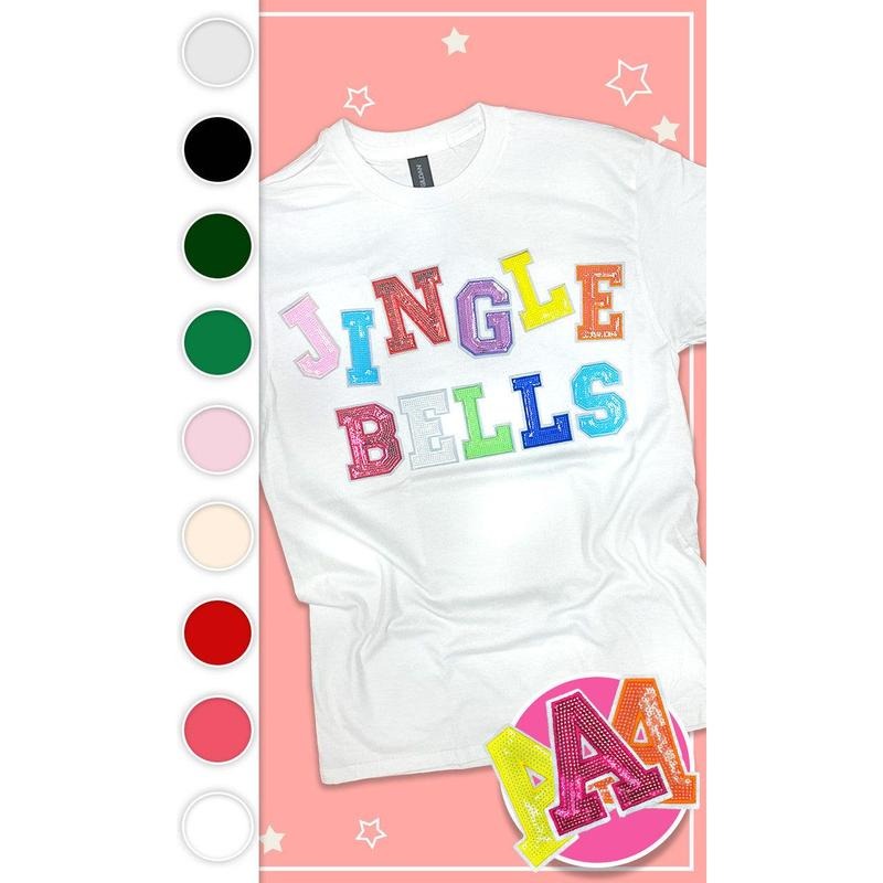 Jingle Bells Sequin Graphic T-Shirt Hoodie, Sweatshirt | UrbanDripWear.com
