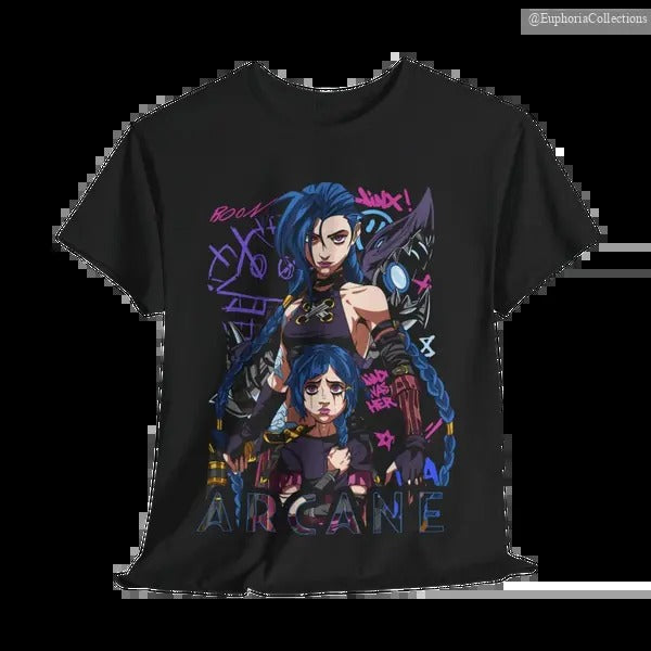 Jinx Arcane T-Shirt, Gaming Sweatshirt, LOL Shirt, Video Game Shirt , Global Trending Outfits Hoodie | UrbanDripWear.com