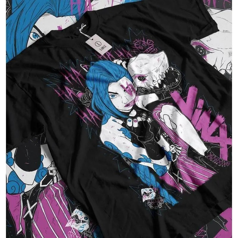 Jinx Inspired Champion Jinx Style T-shirt Zaun Hoodie Jinx Slyle Unisex T-shirt Sweatshirt | UrbanDripWear.com
