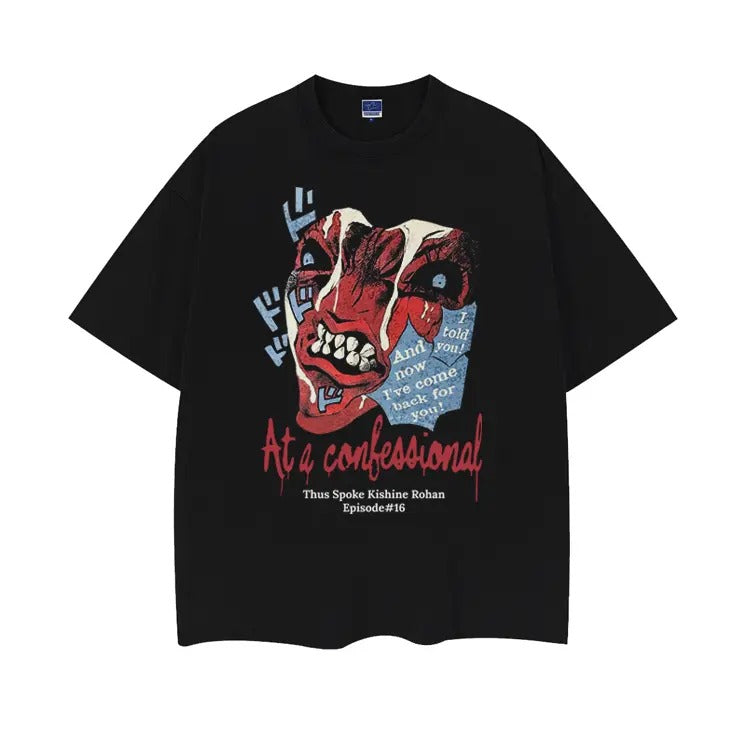 JoJo's Bizarre Adventure "At a Confessional" Heavyweight Vintage Tee 100% Cotton OVERSIZED Anime T-shirt Menswear Top...