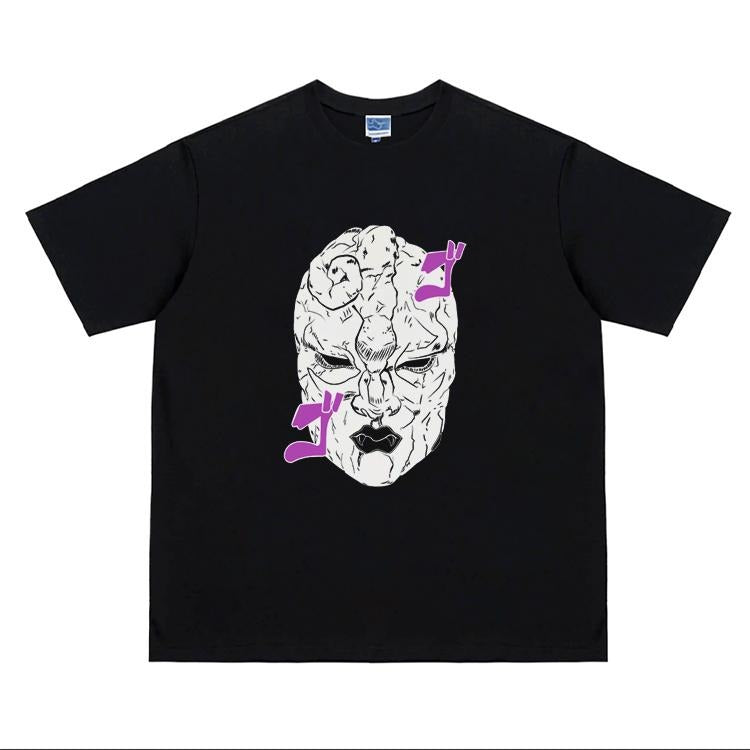 JoJo's Bizarre Adventure "Stone Mask" heavyweight anime vintage tee 100% cotton Loose Menswear Top Streetwear Tshirt Crew...
