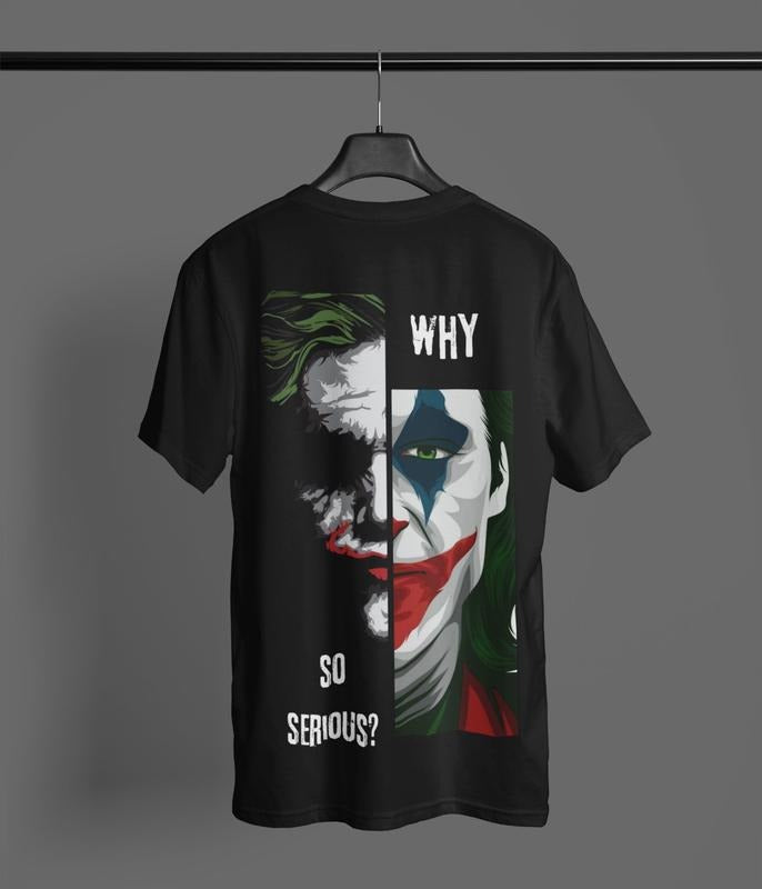Joker Shirt Why So Serious Shirt, Cool Design Shirt, Oversized Shirt, Unisex Short Sleeve Shirt Trending Movie T shirt...