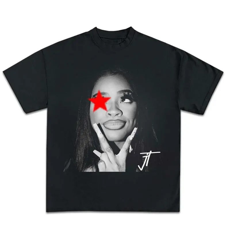 Jt Star Signature Shirt Graphic Tee in Classic Cotton Short-sleeve Crewneck Hoodie, Sweatshirt | UrbanDripWear.com