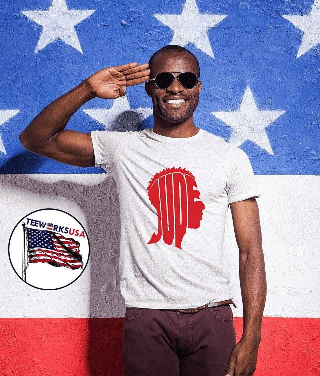 Jude Afro Profile Logo Red T-Shirt