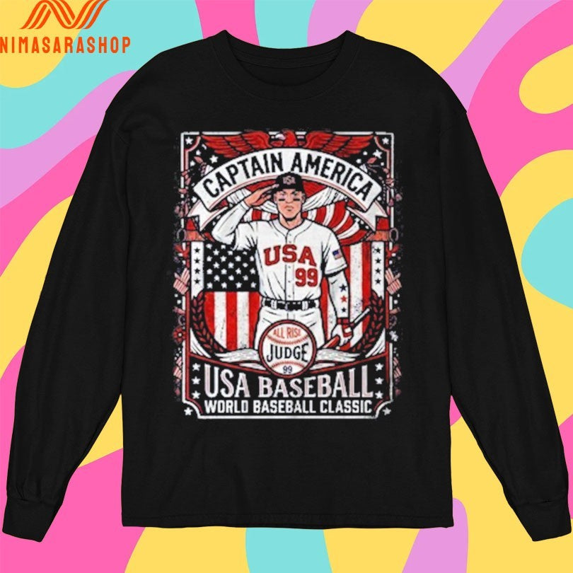Judge Captain America USA 99 Baseball World Baseball Classic Shirts