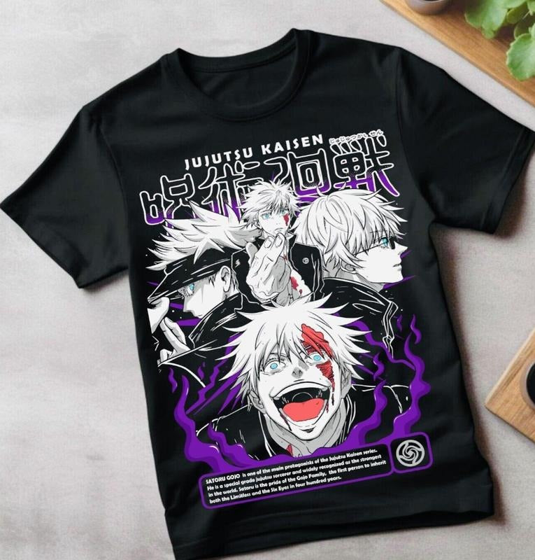 Jujutsu Kaisen Gojo Satoru Black , Shirt Manga T-shirt , Anime Manga T-Shirt, Gift For Him Hoodie, Sweatshirt