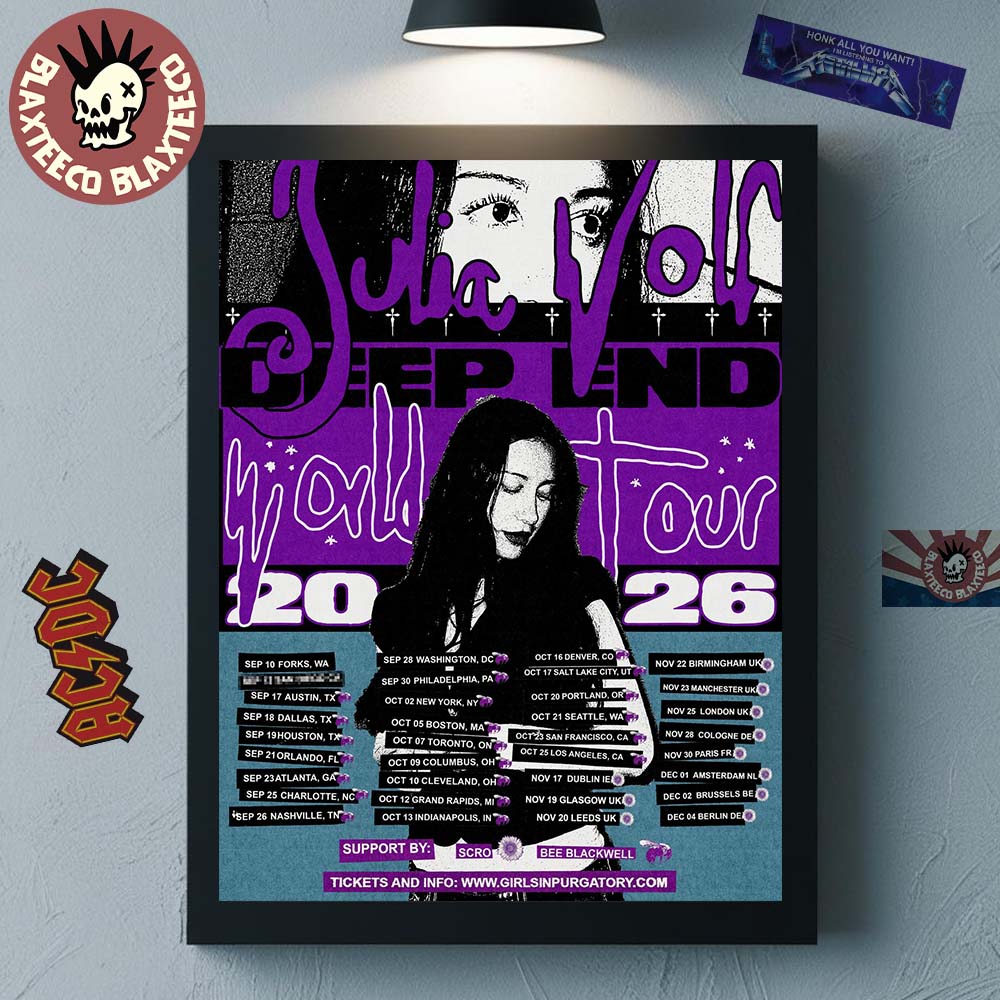 Julia Wolf Deep End World Tour 2026 North America UK And EU Schedule Dates Home Decor Poster Canvas