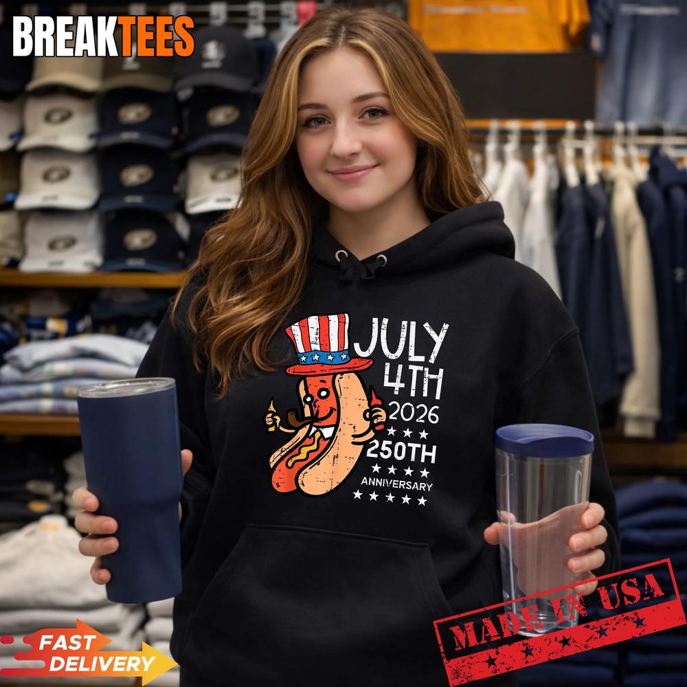 July 4th 2026 250th Anniversary Hotdog 250 Years USA T-Shirt