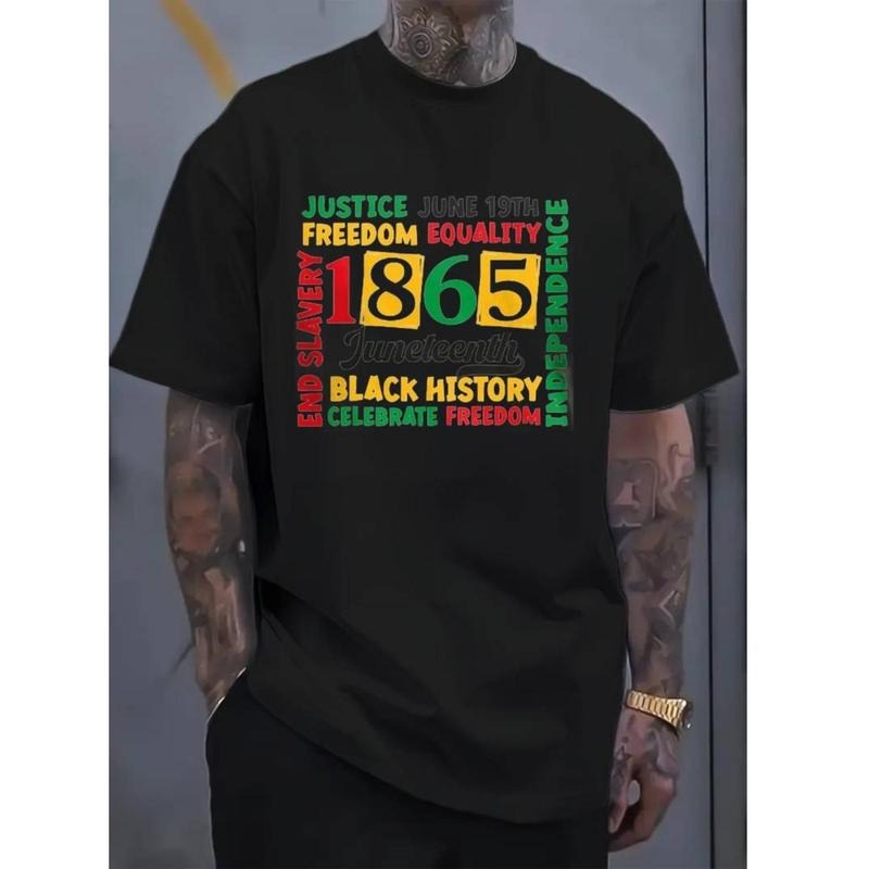 Juneteenth African American 1865 Celebrate Juneteenth Black History Summer Fashion Men'S Casual Graphic Oversized...