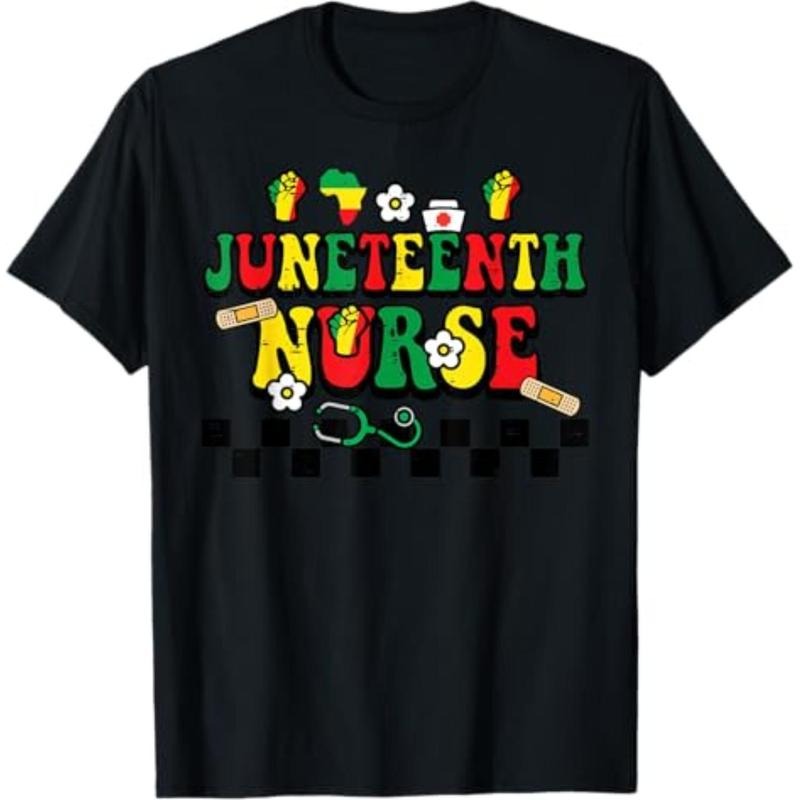 Juneteenth Black Nurse Retro 1865 Groovy Scrub Top Men Women T-Shirt Hoodie, Sweatshirt | UrbanDripWear.com