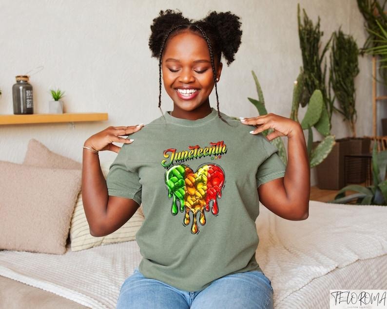 Juneteenth Heart Shirt, African American Freedom Shirt, Black Lives Matter Shirt, Juneteenth Shirt For Afro Woman,...