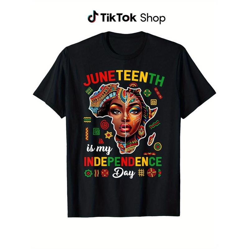 Juneteenth Is My Independence Day 1865 Black African Women T-Shirt July 4th US Independence Day T-shirt 100% Pure gift...