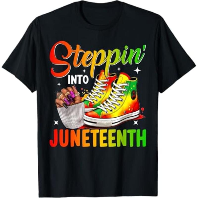 Juneteenth Shirts Women stepping into juneteenth Black Girls T-Shirt Top Womenswear Hoodie, Sweatshirt | UrbanDripWear.com