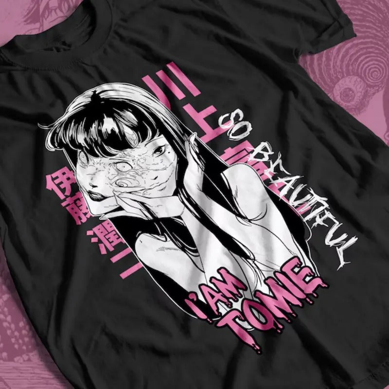 Junji Ito Tomie Kawakami T-Shirt & Sweatshirt, Horror Japan Guro Graphic Tee, Anime Manga Lover Gifts Hoodie