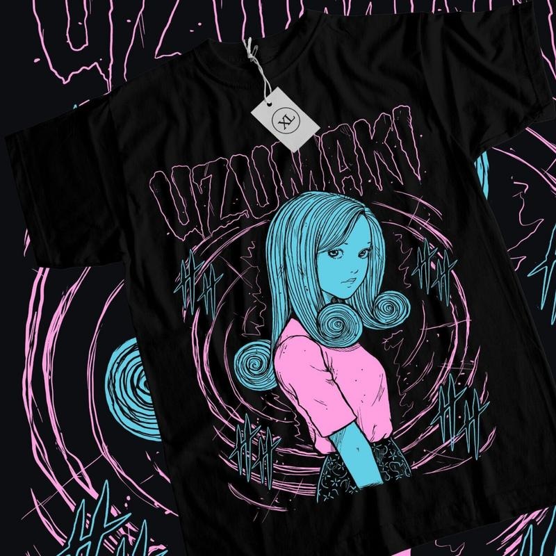 Junji Ito Uzumaki T-Shirt & Sweatshirt, Horror Japan Guro Graphic Tee, Anime Manga Lover Gifts Ball Cotton Hoodie
