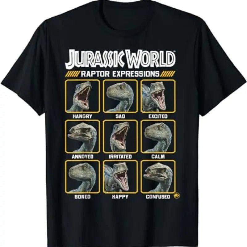 Jurassic World Two Blue Raptor Expressions Graphic T-Shirt Hoodie, Sweatshirt | UrbanDripWear.com