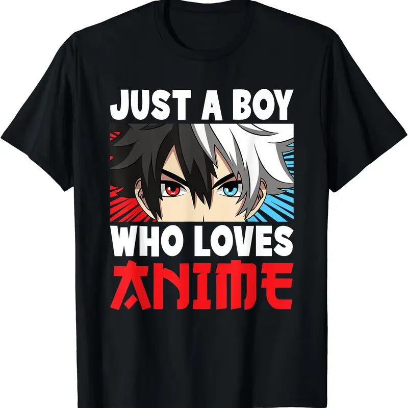 Just A Boy Who Loves Anime Funny Japanese Anime Boy Manga TShirt Hoodie, Sweatshirt | UrbanDripWear.com